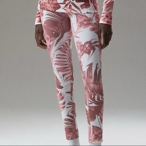 J.Lindeberg Women's Zena Print Tights Hibiscus‎ Pink Size XS NEW